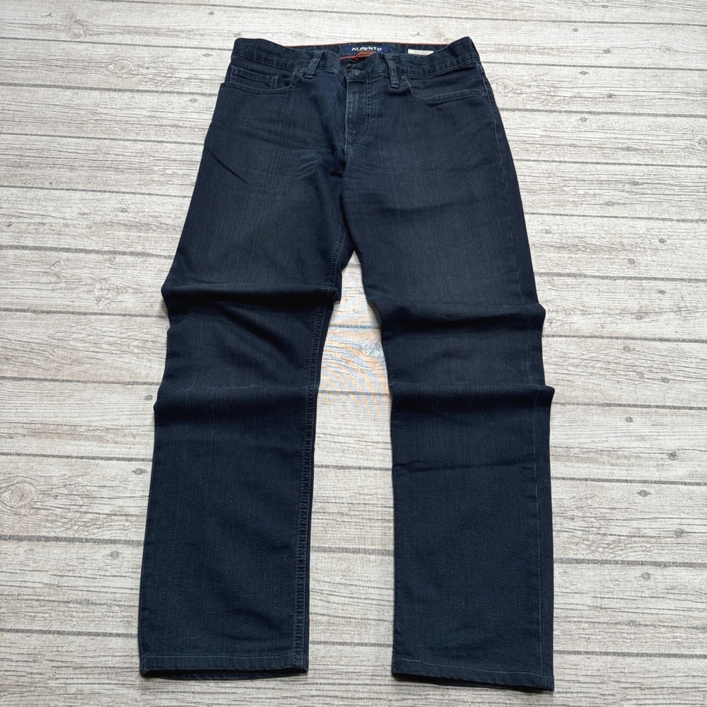 Alberto Jeans Men's 33x30 Blue Dark Wash Straight Leg Regular Slim Fit Workwear